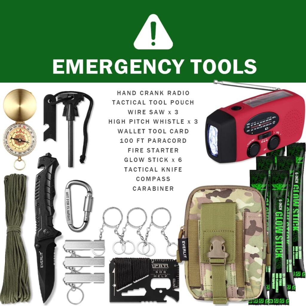 EVERLIT Complete 72 Hours Earthquake Bug Out Bag Emergency Survival Kit for Family. Be Prepared for Hurricanes, Floods, Tsunami, Other Disasters