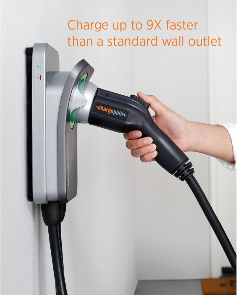ChargePoint Home Flex Electric Vehicle (EV) Charger, 16 to 50 Amp, 240V, Level 2 WiFi Enabled EVSE, UL Listed, ENERGY STAR, NEMA 14-50 Plug or Hardwired, Indoor / Outdoor, 23-foot cable , Black