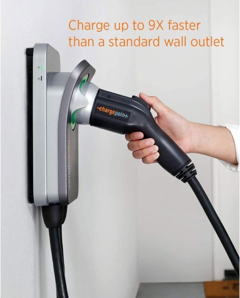 ChargePoint Home Flex Level 2 WiFi Enabled 240 Volt NEMA 6-50 Plug Electric Vehicle EV Charger for Plug in or Hardwired Indoor Outdoor Setup w/Cable
