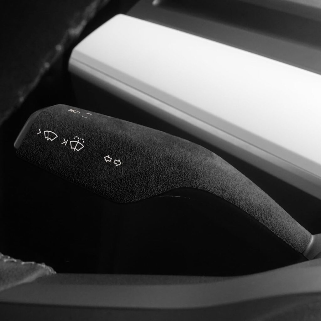 for Tesla Model 3 Model Y Gear Shift Cover,Steering Wheel Column Gear Shift Cover Sticker for Model 3 2017-2023 Interior Accessories (Black)