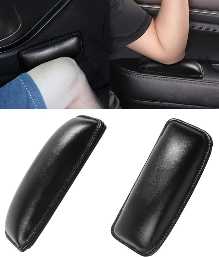 YAKEFLY 2 Pack Soft Car Center Console Knee Leg Elbow Cushion Pad,Universal Leather Car Armrest Pillow Car Knee Cushion Elbow Pillow Thigh Support Comfort Pillow,Automotive Interior Accessories