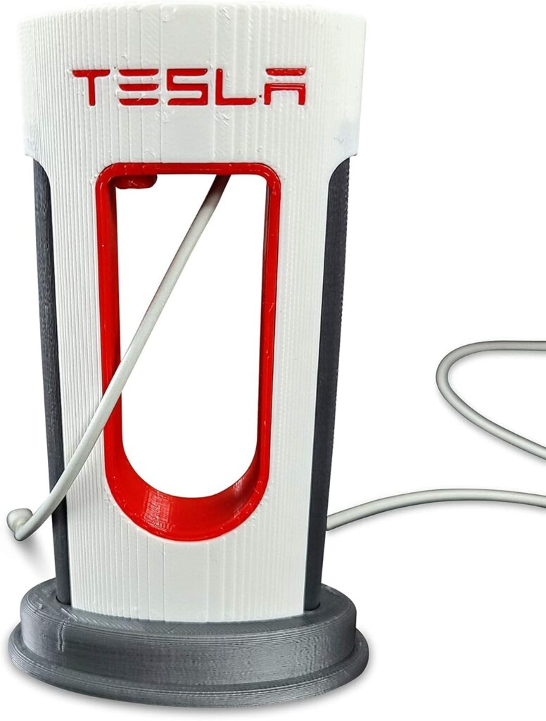 Desktop Supercharger Replica Charging Station, Supercharger Station - Fits USB-C Cables for Android and iPhone (Red)