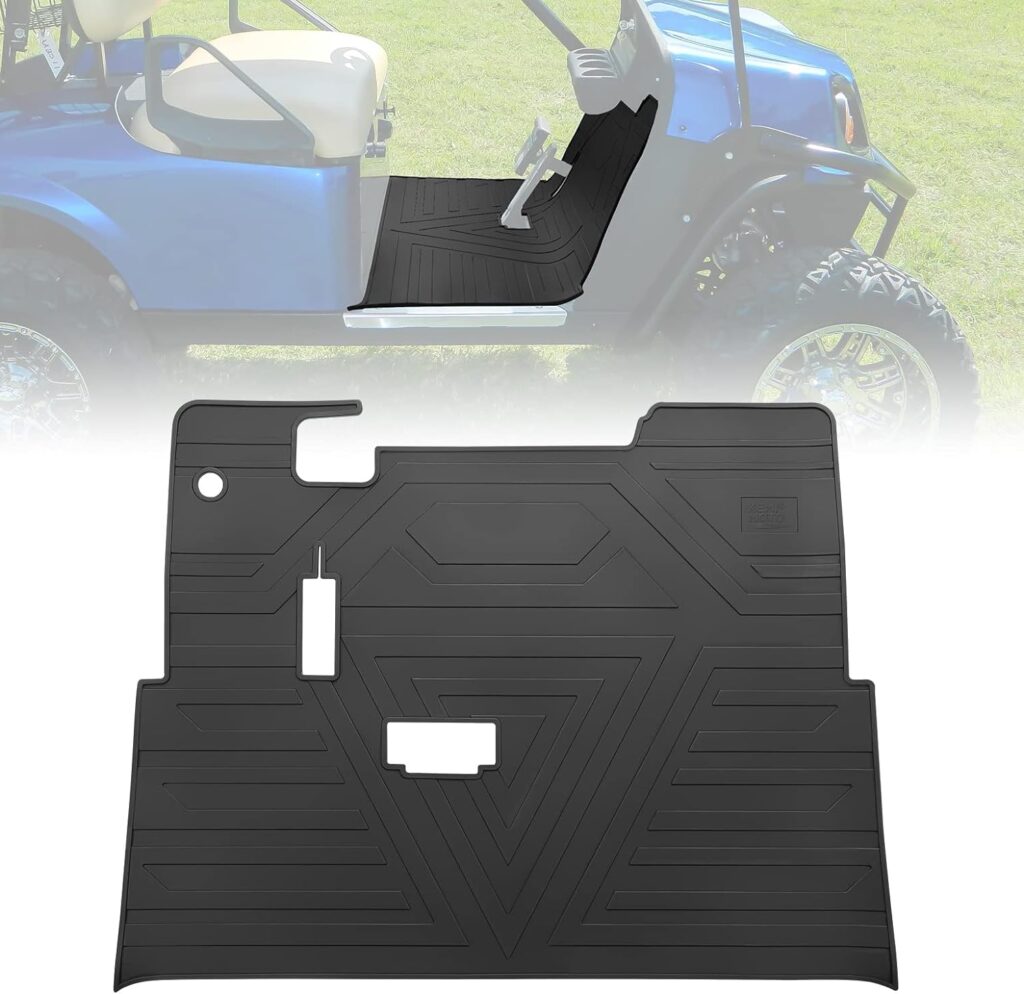 Kemimoto Golf Cart Floor Mat Full Coverage Floor Liner Compatible with All EZGO TXT (1994-2023), Valor(1994-2023) Express S4(2012-2020), Star Classic 36V, Workhorse, All Black