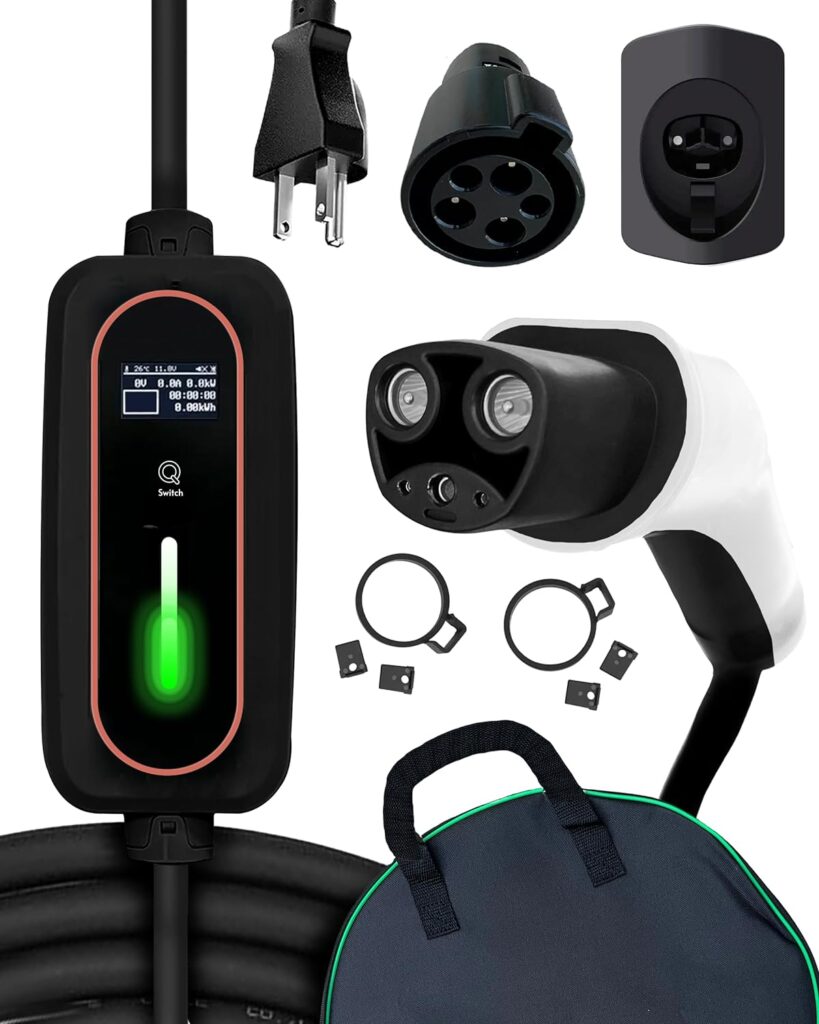 Tesla Mobile Charger 16A with Scheduled Charging, Wall Mount, Cable Organizer  Travel Bag, Level 1 Charger, J1772 Adapter  Locks, Portable EV Fast NACS Station Connector 16 amp Model 3 Y S X